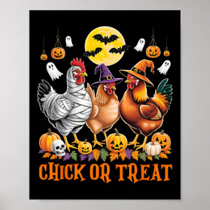 Halloween Chicken Witch Chick Or Treat Spooky Seas Poster