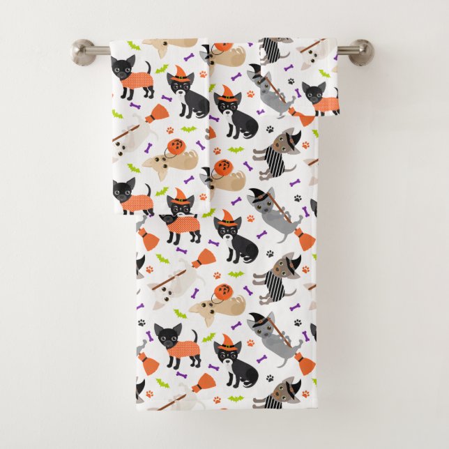Halloween Chihuahua Bath Towel Set (Insitu)