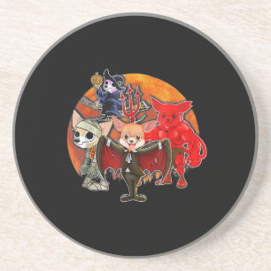 Halloween Chihuahua Costume Mummy Evil Witch Pumpk Coaster
