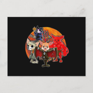 Halloween Chihuahua Costume Mummy Evil Witch Pumpk Postcard