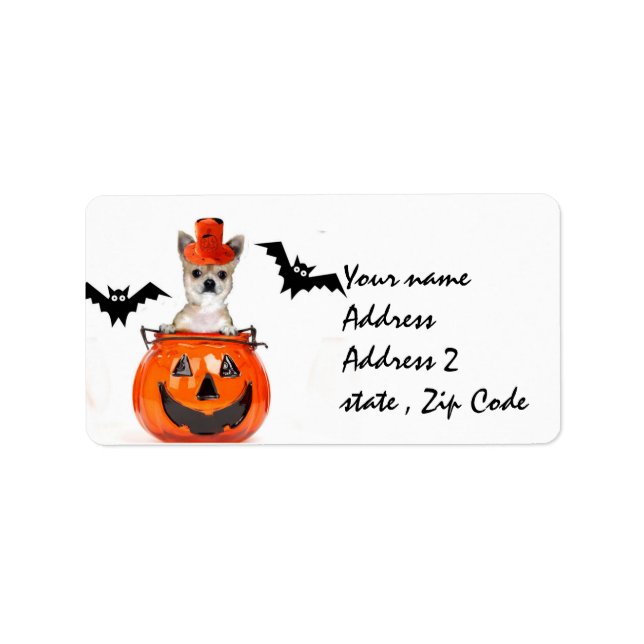 Halloween Chihuahua dog Label (Front)