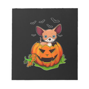 Halloween Chihuahua Dog Lovers Pumpkin Grunge Jack Notepad