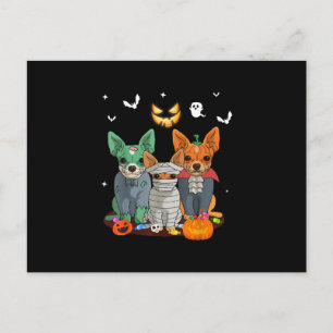 Halloween Chihuahua Dog Witch Cute Gift Dachshund Holiday Postcard