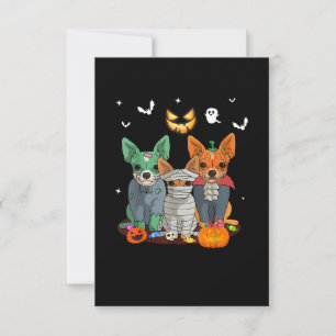 Halloween Chihuahua Dog Witch Cute Gift Dachshund RSVP Card