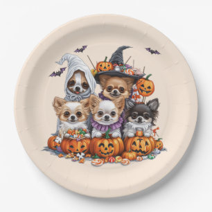Halloween Chihuahua Dogs Paper Plate