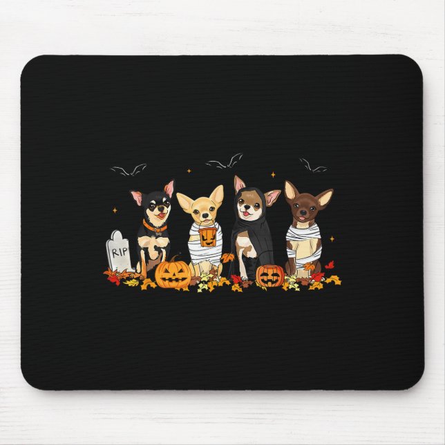 Halloween Chihuahua Ghost Soky Chihuahua Lovers Do Mouse Pad (Front)