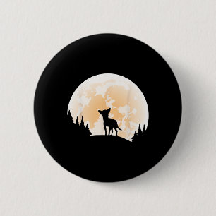 Halloween Chihuahua Moon Dogs Lover Funny Hallowee 6 Cm Round Badge