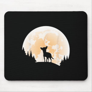 Halloween Chihuahua Moon Dogs Lover Funny Hallowee Mouse Pad