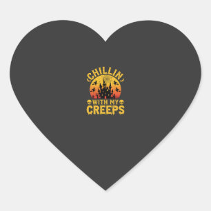 Halloween Chillin With My Creeps Haunted Castle De Heart Sticker