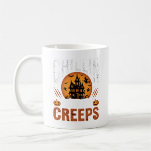 Halloween Chillin With My Creeps Haunted House Des Coffee Mug