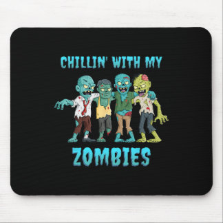 Halloween Chillin With My Zombies Boys Girls Kids Mouse Pad