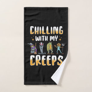 Halloween Chilling With Creeps Hand Towel