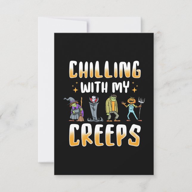 Halloween Chilling With Creeps RSVP Card (Front)