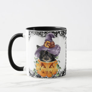 Halloween Chiwawa Witch in Pumpkin Spooky Cute Mug