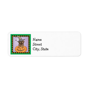 Halloween Chocolate Lab label Return Address Label
