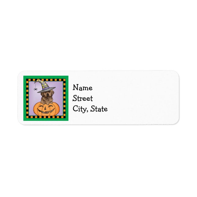 Halloween Chocolate Lab label Return Address Label (Front)