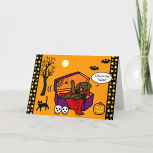 Halloween Chocolate Lab Vampire Card