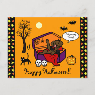 Halloween Chocolate Lab Vampire Postcard
