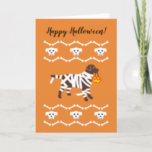 Halloween Chocolate Labrador Mummy Card