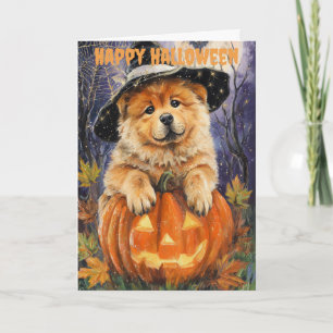 Halloween Chow Chow Dog Holiday Card