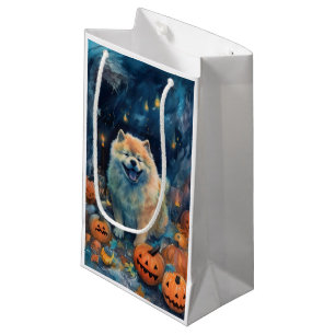 Halloween Chow Chow With Pumpkins Scary  Small Gift Bag