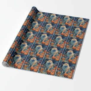Halloween Chow Chow With Pumpkins Scary  Wrapping Paper