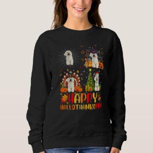Halloween Christmas  Bichon Frise Dog Hallothanksm Sweatshirt