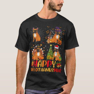 Halloween Christmas Funny French Bulldog Hallothan T-Shirt