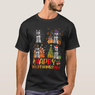 Halloween Christmas Funny Siberian Husky Dog Hallo T-Shirt