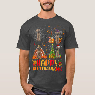 Halloween Christmas Funny Weimaraner Dog Hallothan T-Shirt