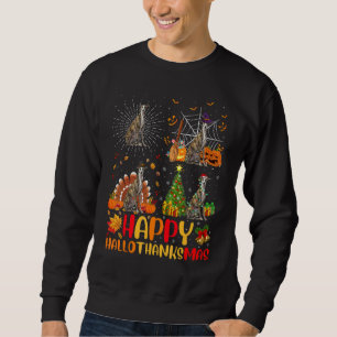 Halloween Christmas  Greyhound Dog Hallothanksmas Sweatshirt