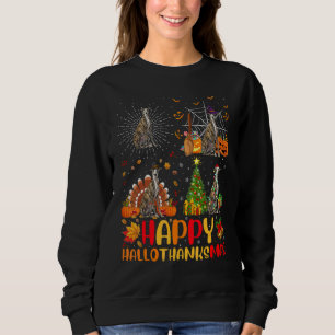 Halloween Christmas  Greyhound Dog Hallothanksmas Sweatshirt