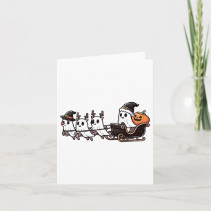 Halloween Christmas Santa's Reindeer Ghost Happy G Card