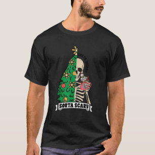 Halloween Christmas Skeleton Sorta Merry Scary Xma T-Shirt