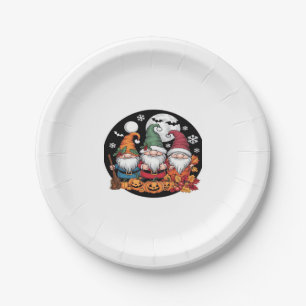 Halloween Christmas Thanksgiving Gnomes Classic T- Paper Plate