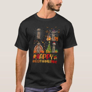 Halloween Christmas Weimaraner Dog Hallothanksmas T-Shirt