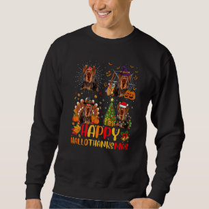 Halloween Christmas Yorkshire Terrier Dog Hallotha Sweatshirt