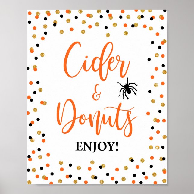 Halloween Cider & Doughnuts Party Sign (Front)