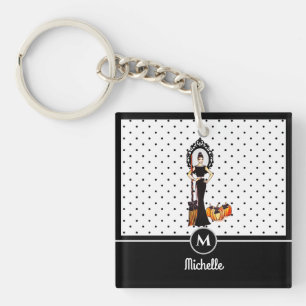 Halloween Classic Elegant Long Black Dress Fashion Key Ring