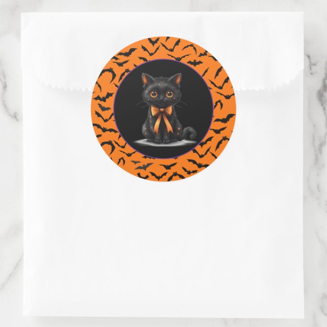 Halloween  classic round sticker (Bag)