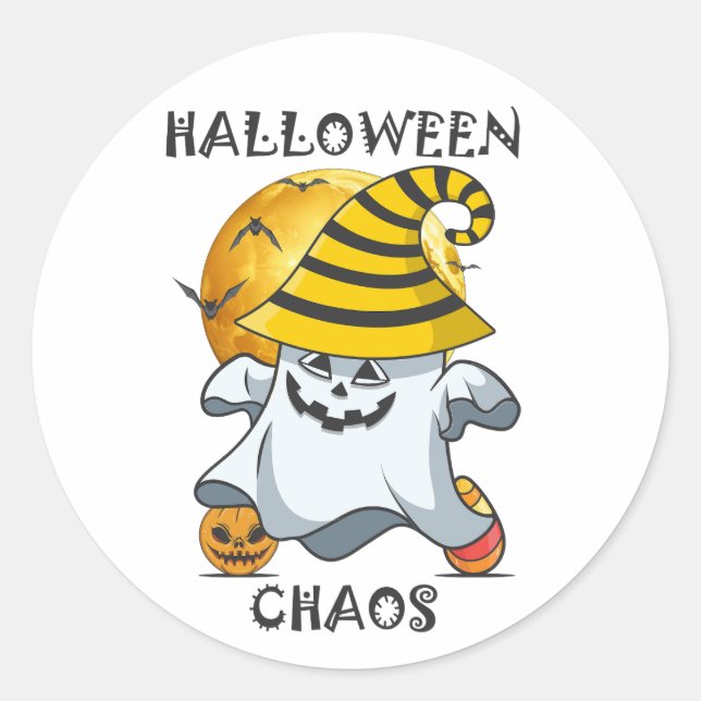 Halloween  classic round sticker (Front)