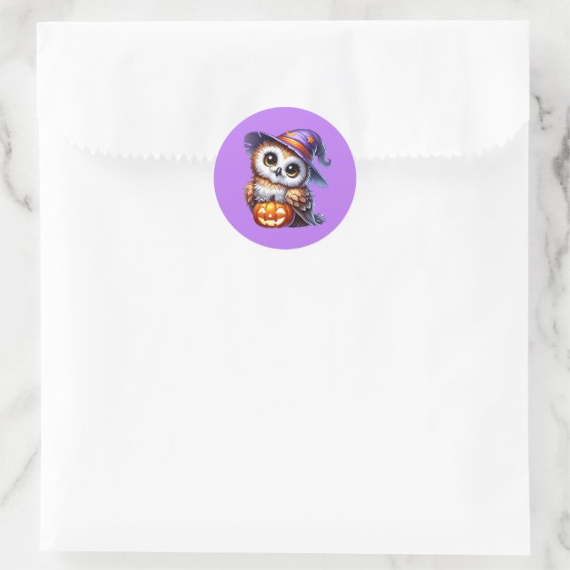 Halloween  classic round sticker (Bag)