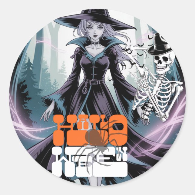 Halloween  classic round sticker (Front)