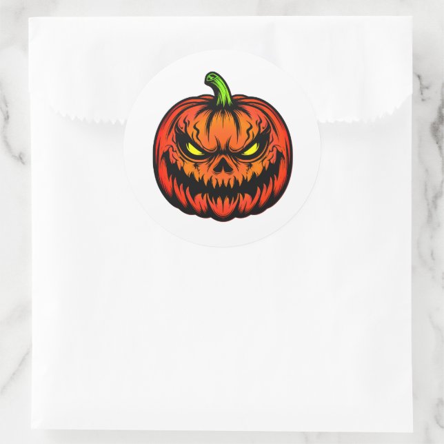 Halloween  classic round sticker (Bag)