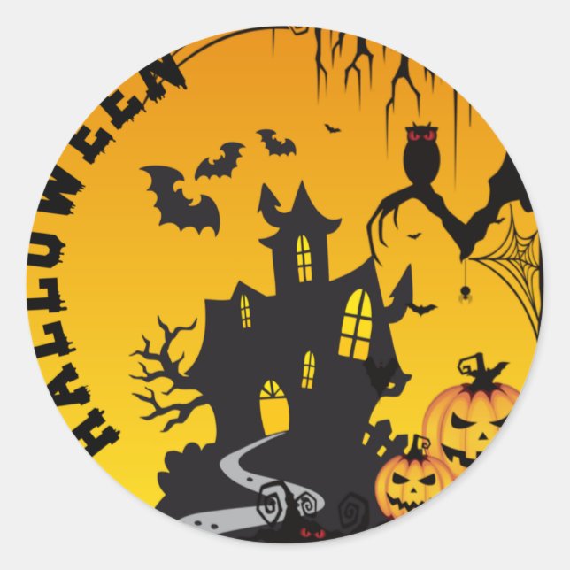 Halloween  classic round sticker (Front)