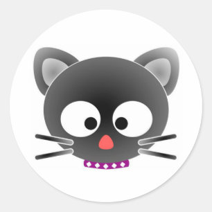 Halloween Classic Round Sticker/Cat Face Sticker