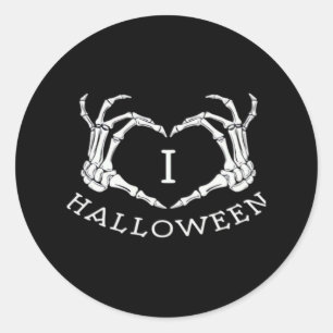 Halloween! Classic - Skeleton Hands Heart Round Sticker