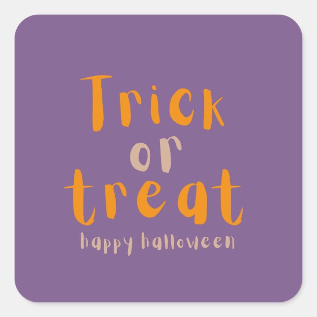 Halloween Classic Trick Or Treat Square Sticker (Front)