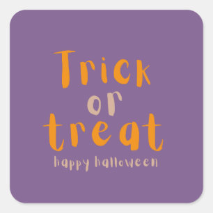 Halloween Classic Trick Or Treat Square Sticker