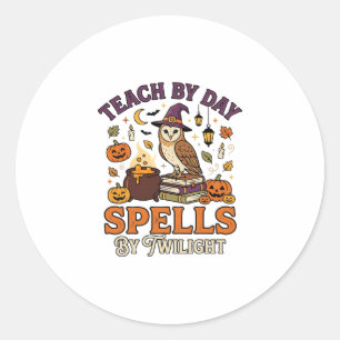 Halloween Classroom Moonlight Magic Classic Round Sticker